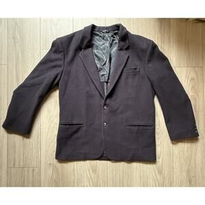 New York Uomo Blazer Mens 52 Blue Wool Cashmere Plaid Old Money Academia Preppy